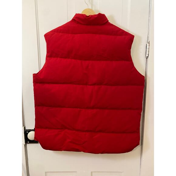 Woolrich mens red down vest large puffy puffer vintage timeless snap closure - Picture 2 of 7